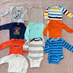 Baby Boy Bundle of 10 Long Sleeve Bodysuits